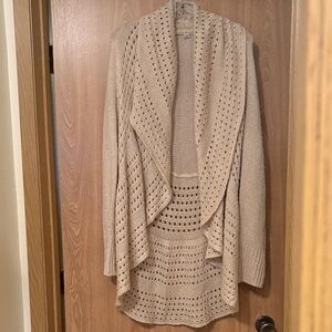 Debbie Morgan Beautiful Cream Open Front Cardigan Size L